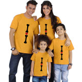 Halloween Matching Family Tops Heart Bones Gray T-shirts