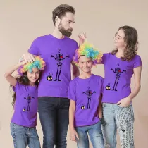 Halloween Matching Family Tops Skull and Bones T-shirts