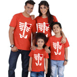 Halloween Matching Family Tops Skeleton Heart T-shirts
