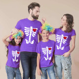 Halloween Matching Family Tops Skeleton Heart T-shirts