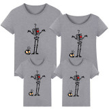 Halloween Matching Family Pajamas Skull and Bones T-shirts