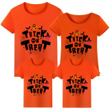 Halloween Matching Family Tops Trick Or Treat Spider Web Pumpkin T-shirts