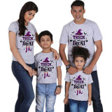 Halloween Matching Family Pajamas Witch Trick Or Treat Gray T-shirts