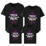 Halloween Matching Family Tops Witch Trick Or Treat Purple T-shirts