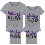Halloween Matching Family Pajamas Witches Brew Spider Web T-shirts