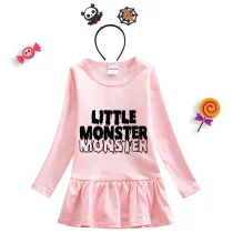Halloween Toddler Girl 2PCS Cosplay Little Monster Long Sleeve Tutu Dresses with Headband Dress Up
