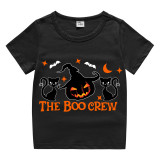 Halloween Toddler Girl 3PCS Cosplay Boo Crew Cats Pumpkin T-shirt Tutu Dresses Sets with Headband Dress Up