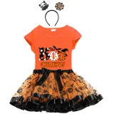 Halloween Toddler Girl 3PCS Cosplay The Boo Crew Bats Tutu Dresses Sets with Headband Dress Up