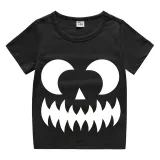 Halloween Toddler Girl 3PCS Cosplay Sawtooth Ghostface T-shirt Tutu Dresses Sets with Headband Dress Up