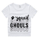 Halloween Toddler Girl 3PCS Cosplay Squad Ghouls T-shirt Tutu Dresses Sets with Headband Dress Up