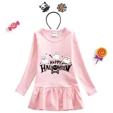 Halloween Toddler Girl 2PCS Cosplay Three Ghosts Long Sleeve Tutu Dresses with Headband Dress Up