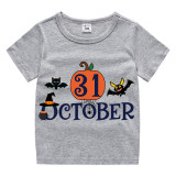 Halloween Toddler Girl 3PCS Cosplay October 31 Pumpkin T-shirt Tutu Dresses Sets with Headband Dress Up