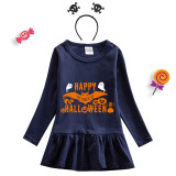 Halloween Toddler Girl 2PCS Cosplay Bat Long Sleeve Tutu Dresses with Headband Dress Up