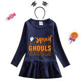 Halloween Toddler Girl 2PCS Cosplay Squad Ghouls Long Sleeve Tutu Dresses with Headband Dress Up