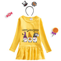 Halloween Toddler Girl 2PCS Cosplay Three Gnomies Trick Or Treat Long Sleeve Tutu Dresses with Headband Dress Up