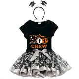 Halloween Toddler Girl 3PCS Cosplay The Boo Crew Bats Tutu Dresses Sets with Headband Dress Up