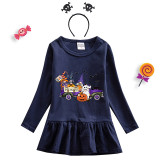 Halloween Toddler Girl 2PCS Cosplay Gnomies In The Car Long Sleeve Tutu Dresses with Headband Dress Up
