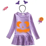 Halloween Toddler Girl 2PCS Cosplay Sawtooth Ghostface Long Sleeve Tutu Dresses with Headband Dress Up