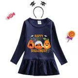 Halloween Toddler Girl 2PCS Cosplay Mummy Pumpkin Long Sleeve Tutu Dresses with Headband Dress Up