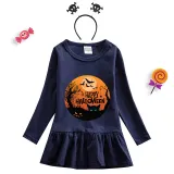 Halloween Toddler Girl 2PCS Cosplay Moon Long Sleeve Tutu Dresses with Headband Dress Up