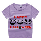 Halloween Toddler Girl 3PCS Cosplay Ghost Faces T-shirt Tutu Dresses Sets with Headband Dress Up