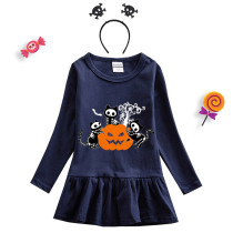 Halloween Toddler Girl 2PCS Cosplay Three Cats With Pumpkin Long Sleeve Tutu Dresses with Headband Dress Up