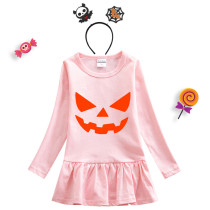Halloween Toddler Girl 2PCS Cosplay Pumpkin Ghostface Long Sleeve Tutu Dresses with Headband Dress Up