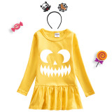 Halloween Toddler Girl 2PCS Cosplay Sawtooth Ghostface Long Sleeve Tutu Dresses with Headband Dress Up