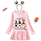Halloween Toddler Girl 2PCS Cosplay Three Gnomies Long Sleeve Tutu Dresses with Headband Dress Up