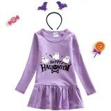 Halloween Toddler Girl 2PCS Cosplay Three Ghosts Long Sleeve Tutu Dresses with Headband Dress Up
