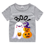 Halloween Toddler Girl 3PCS Cosplay Boo Ghost And Pumpkin T-shirt Tutu Dresses Sets with Headband Dress Up