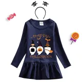 Halloween Toddler Girl 2PCS Cosplay Three Gnomies Long Sleeve Tutu Dresses with Headband Dress Up
