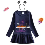 Halloween Toddler Girl 2PCS Cosplay Witch Hat Boots Long Sleeve Tutu Dresses with Headband Dress Up