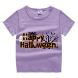 Halloween Toddler Girl 3PCS Cosplay Happy Halloween Word Art T-shirt Tutu Dresses Sets with Headband Dress Up