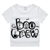 Halloween Toddler Girl 3PCS Cosplay Boo Crew Spider Web T-shirt Tutu Dresses Sets with Headband Dress Up