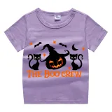 Halloween Toddler Girl 3PCS Cosplay Boo Crew Cats Pumpkin T-shirt Tutu Dresses Sets with Headband Dress Up