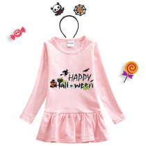 Halloween Toddler Girl 2PCS Cosplay Happy Halloween Long Sleeve Tutu Dresses with Headband Dress Up