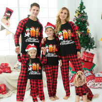 Christmas Matching Family Pajamas Christmas Exclusive Design Santa and Snowman Merry Christmas Gift Box Black Pajamas Set
