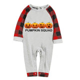 Halloween Matching Family Pajamas Pumpkin Squad Gray Pajamas Set
