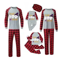 Halloween Matching Family Pajamas The Boo Crew Skulls Gray Pajamas Set