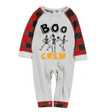 Halloween Matching Family Pajamas Boo Crew Skeletons Gray Pajamas Set