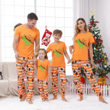 Halloween Matching Family Pajamas Dinosaur Spooky Saurus Orange Stripes Pajamas Set