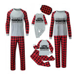 Halloween Matching Family Pajamas Dadcula Momster Little Monster Gray Pajamas Set
