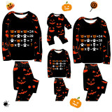 Halloween Matching Family Pajamas Mathematics Ghost Faces Print Black Pajamas Set