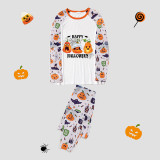 Halloween Matching Family Pajamas Mummy Pumpkins Happy Halloween White Pajamas Set