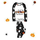 Halloween Matching Family Pajamas Spooky Season Bats White Pajamas Set