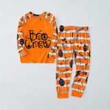 Halloween Matching Family Pajamas Boo Crew Witch Orange Stripes Pajamas Set