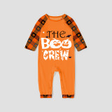 Halloween Matching Family Pajamas The Boo Crew Pumpkins Spiders Orange Plaids Pajamas Set