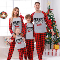 Halloween Matching Family Pajamas Spooky Mom Girl Boy Dad Gray Pajamas Set