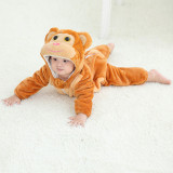 Baby Brown Monkey Onesie Kigurumi Fannel Pajamas Animal Halloween Cosplay Costumes